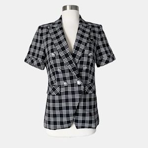 Veronica Beard Black and White Plaid Blazer